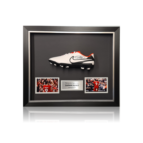 Darwin Nunez Hand Signed White Nike Football Boot In Deluxe Classic Do Aaa Sports Memorabilia 2137