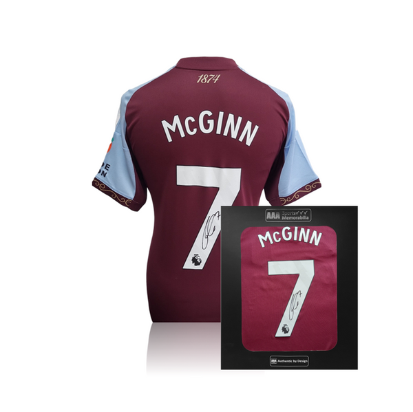 John McGinn Hand Signed Aston Villa 2025-26 Home Shirt in AAA Gift