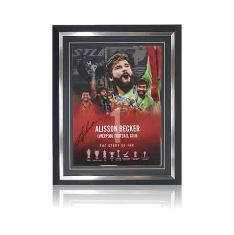 Alisson Becker Hand Signed 12" x16" Montage In Classic Frame.