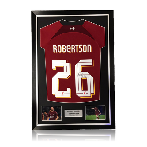 Andy Robertson Hand Signed Liverpool 2022-23 Home Shirt in Deluxe Classic Frame