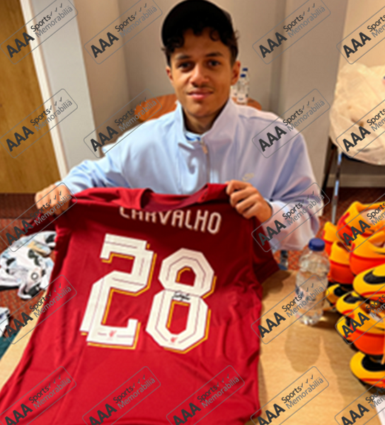 Fabio Carvalho Hand Signed Liverpool 2022 23 Home Shirt In Deluxe Clas Aaa Sports Memorabilia 1963