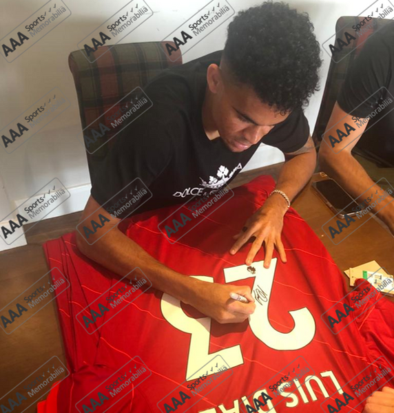 Luis Diaz Hand Signed Liverpool 2021 22 Home Shirt Aaa Sports Memorabilia 6013