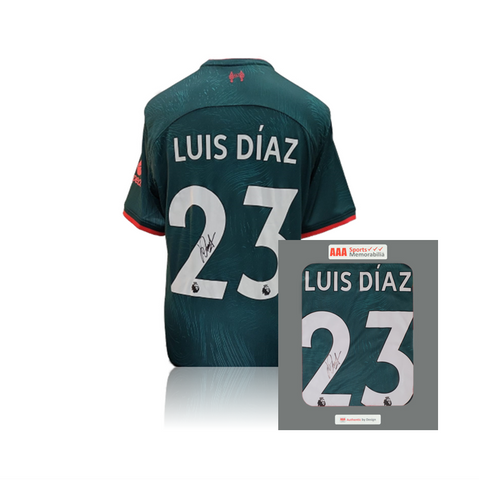 Luis Diaz Hand Signed Liverpool 2022-23 Third Shirt