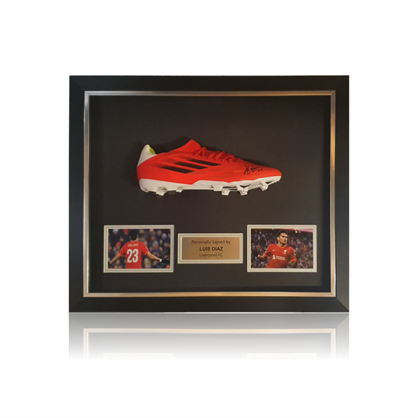 Luis Diaz Hand Signed Red Adidas Football Boot In Deluxe Classic Dome Aaa Sports Memorabilia 3752