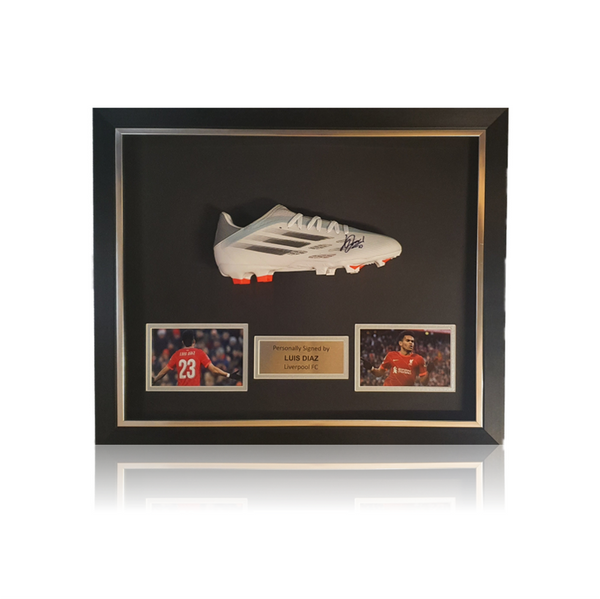 Luis Diaz Hand Signed White Adidas Football Boot In Deluxe Classic Dom Aaa Sports Memorabilia 6955