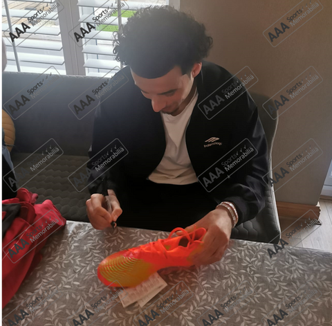 Curtis Jones hand signed ORANGE Adidas Football Boot