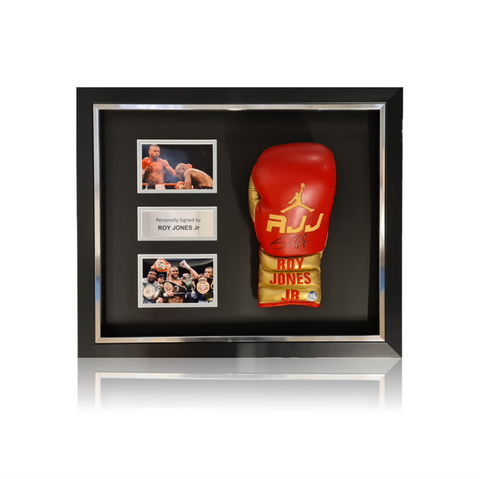 Roy Jones Jr (RJJ) Red Boxing Glove In Deluxe Acrylic Dome Frame