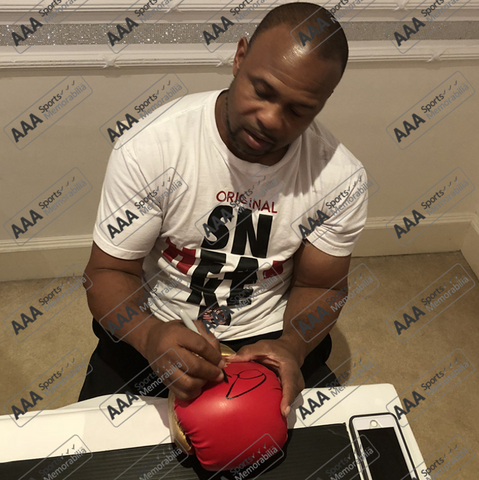 Roy Jones Jr (RJJ) Red Boxing Glove In Deluxe Acrylic Dome Frame