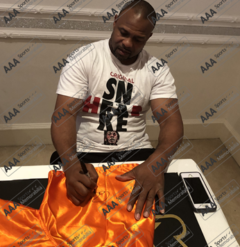 Roy Jones Jr (RJJ) Orange ‘Jones Jr’ Boxing Shorts In Classic Deluxe Frame