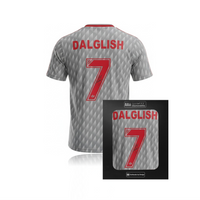 Kenny Dalglish Hand Signed 1989 Liverpool FC #7 Away Shirt in AAA Gift Box