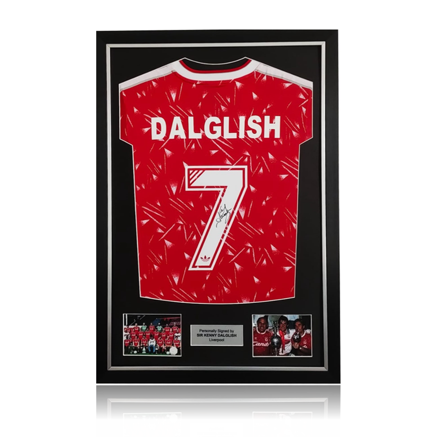 Kenny Dalglish 1989 Liverpool #7 Home Shirt in Deluxe Classic Frame