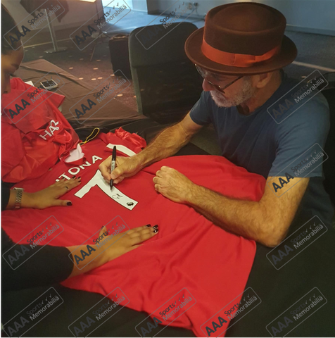 Eric Cantona Hand Signed Manchester United Home Shirt in Deluxe MONTAGE Frame