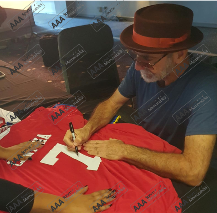 Eric Cantona Hand Signed Manchester United Home Shirt in Deluxe MONTAGE Frame