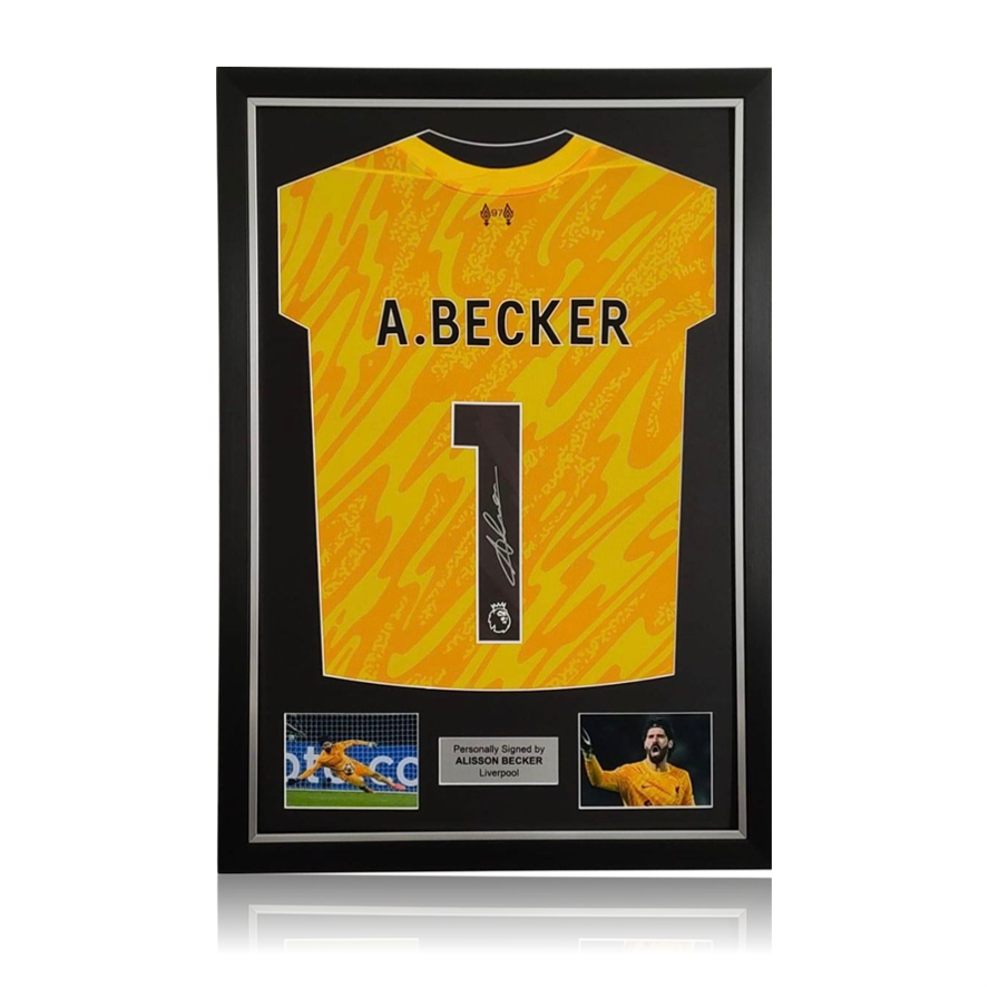 Alisson Becker Hand Signed Liverpool 2024-25 3rd Goalkeepers Shirt In Deluxe Classic Frame