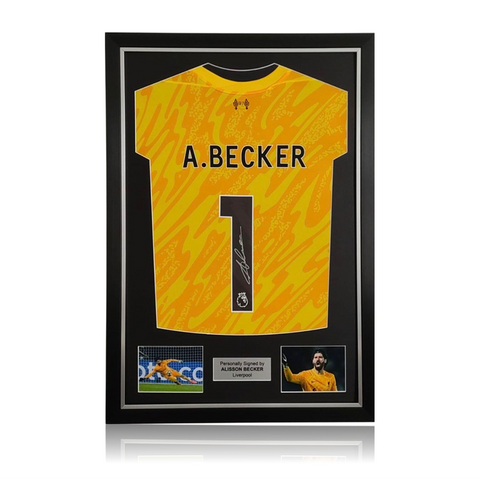 Alisson Becker Hand Signed Liverpool 2024-25 3rd Goalkeepers Shirt In Deluxe Classic Frame