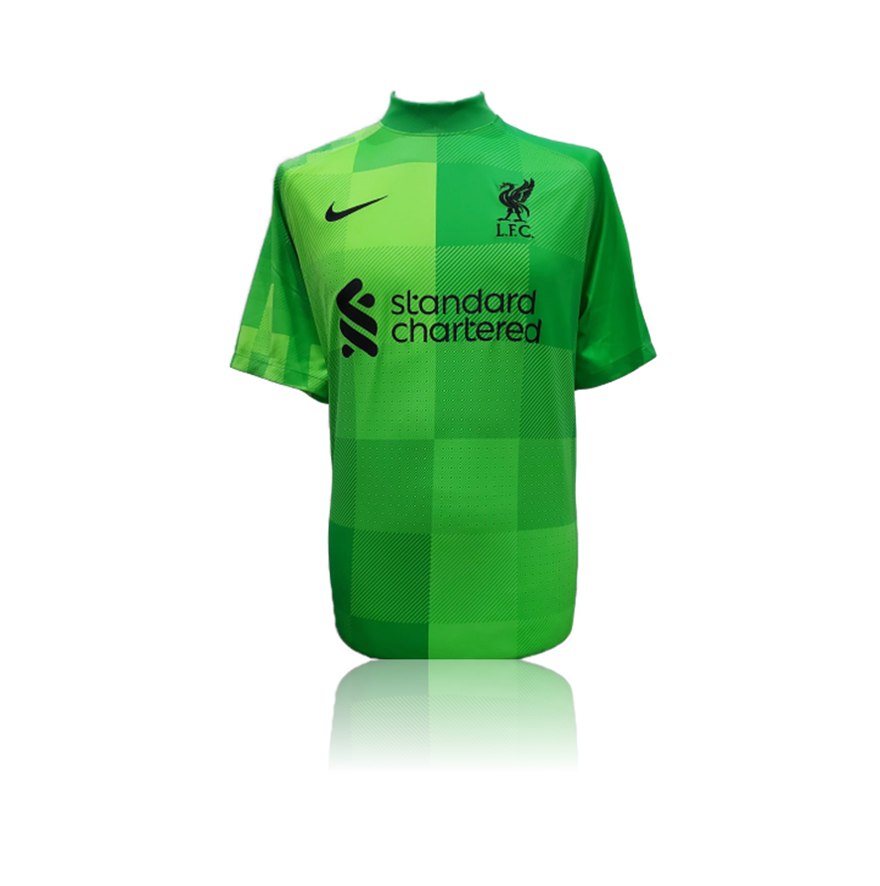 Alisson Becker Hand Signed Liverpool Goalkeepers Shirt In Deluxe Class AAA Sports Memorabilia
