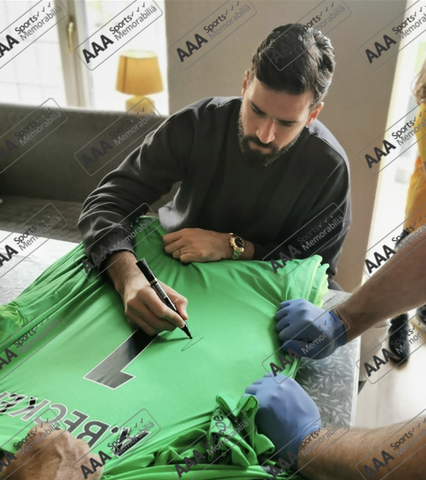 Alisson Becker Hand Signed Liverpool Goalkeepers Shirt In Deluxe Classic Frame
