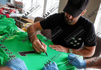 Alisson Becker Hand Signed Liverpool Green Keeper Shirt in AAA Gift Box