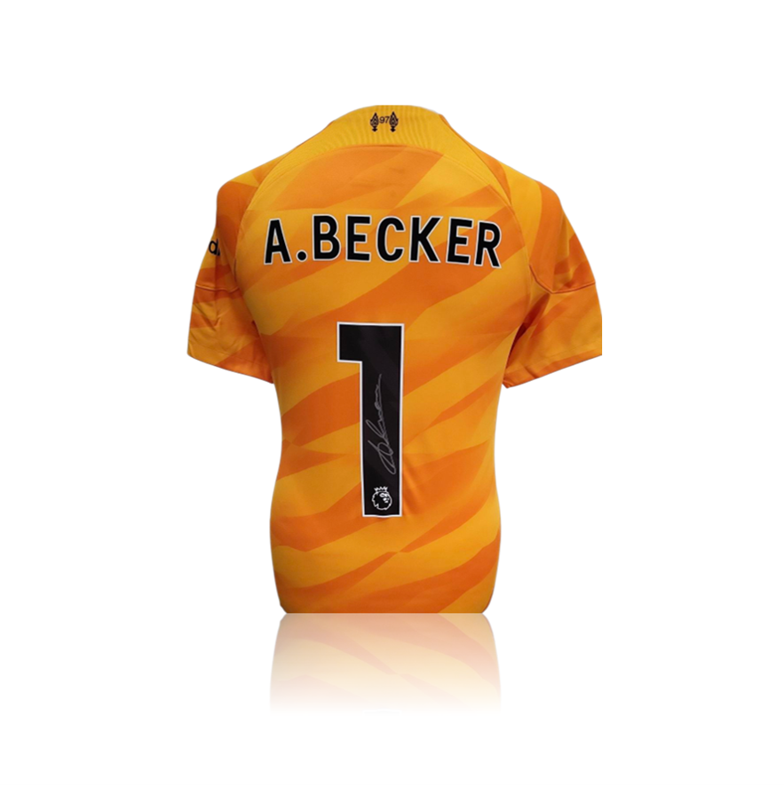 Alisson Becker Hand Signed Liverpool 2023-24 3rd Keeper Shirt in AAA Gift Box