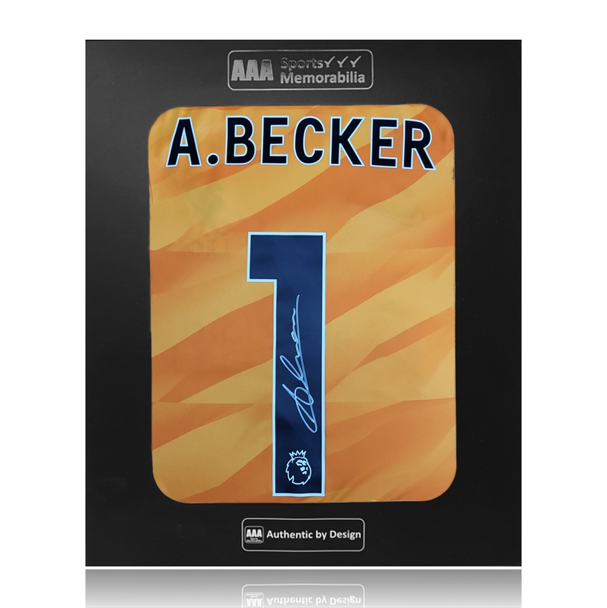 Alisson Becker Hand Signed Liverpool 2023-24 3rd Keeper Shirt in AAA Gift Box