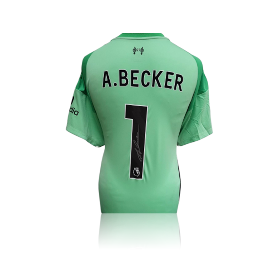 Alisson Becker Hand Signed Liverpool 2025-26 Home Goalkeepers Shirt In Deluxe Classic Frame