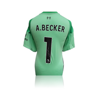 Alisson Becker Hand Signed Liverpool 2025-26 Home Goalkeepers Shirt In Deluxe Classic Frame