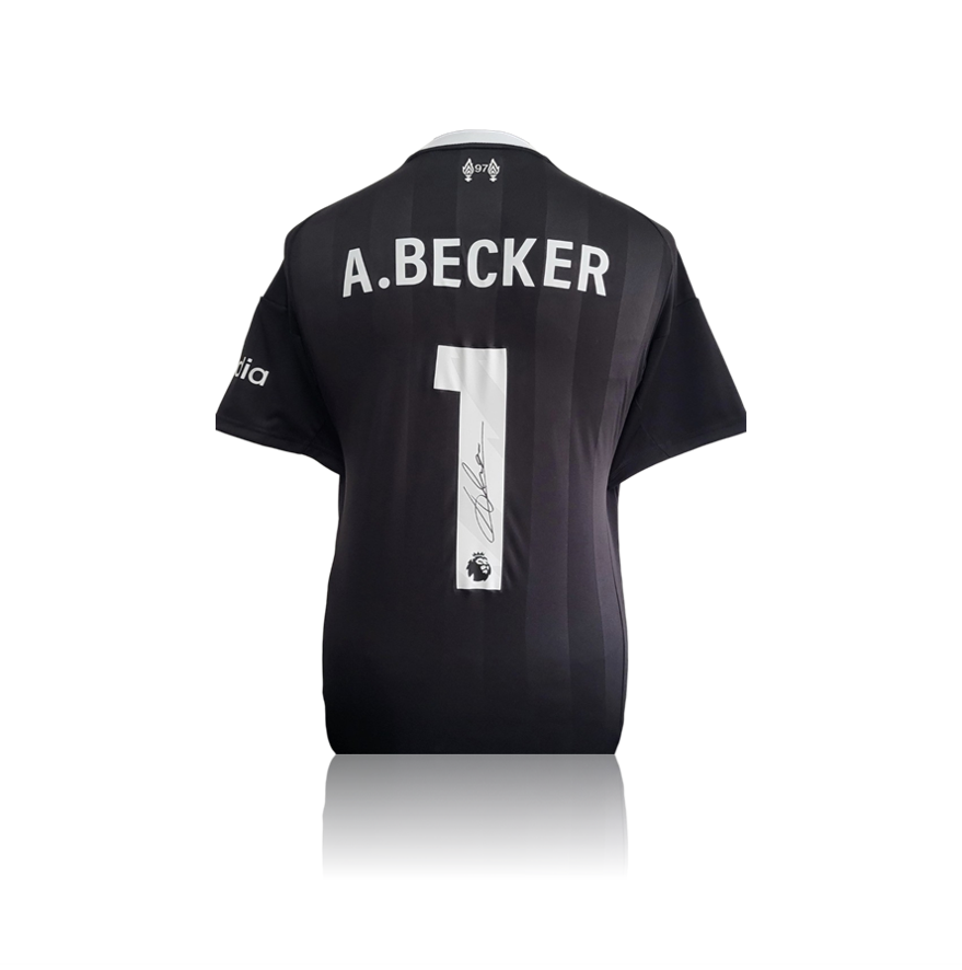Alisson Becker Hand Signed Liverpool 2025-26 Black Keeper Shirt in AAA Gift Box