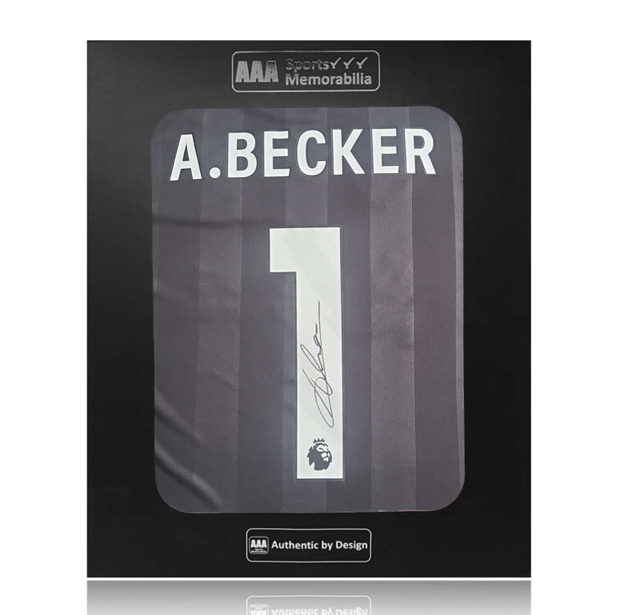 Alisson Becker Hand Signed Liverpool 2025-26 Black Keeper Shirt in AAA Gift Box
