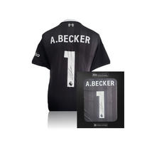Alisson Becker Hand Signed Liverpool 2025-26 Black Keeper Shirt in AAA Gift Box