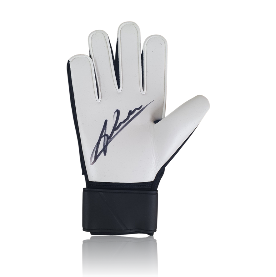 Alisson Becker Hand Signed Black/White Nike Goalkeepers Glove In Deluxe Acrylic Display Case