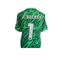 Alisson Becker Hand Signed Liverpool 2024-25 Green Keeper Shirt in Deluxe Classic Frame