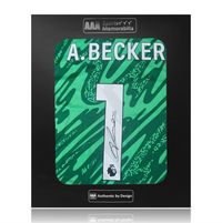 Alisson Becker Hand Signed Liverpool 2024-25 Green Keeper Shirt in AAA Gift Box
