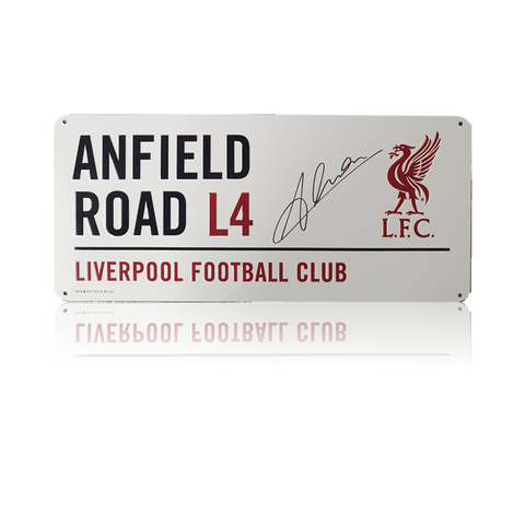 Alisson Becker Hand Signed Anfield Road Sign