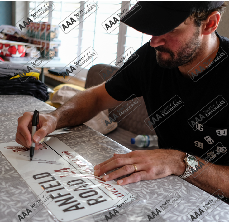 Alisson Becker Hand Signed Anfield Road Sign In Classic Frame