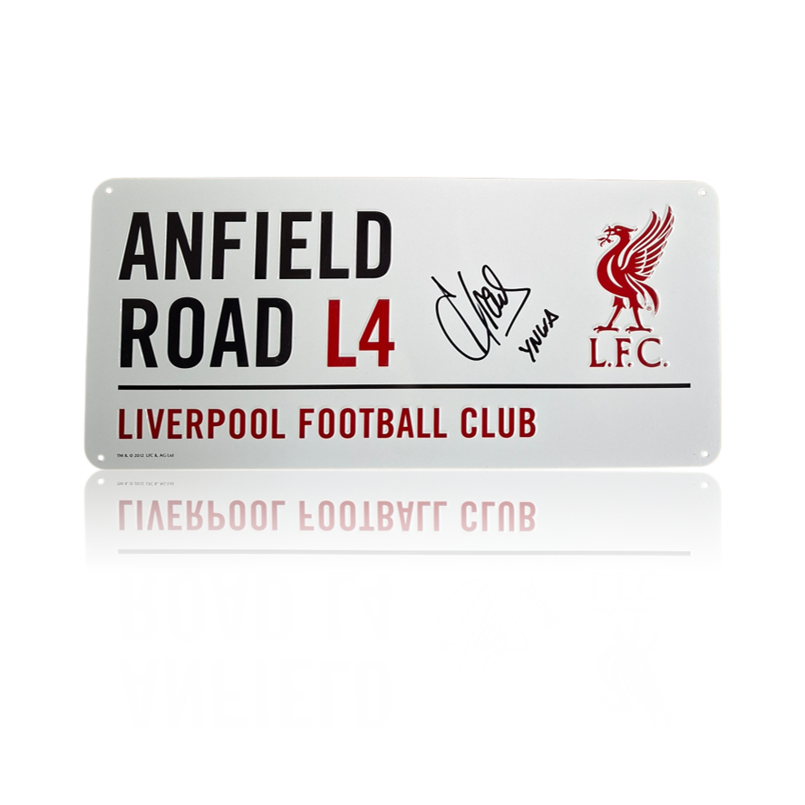 Andoni Iraola Hand Signed Anfield Road Sign