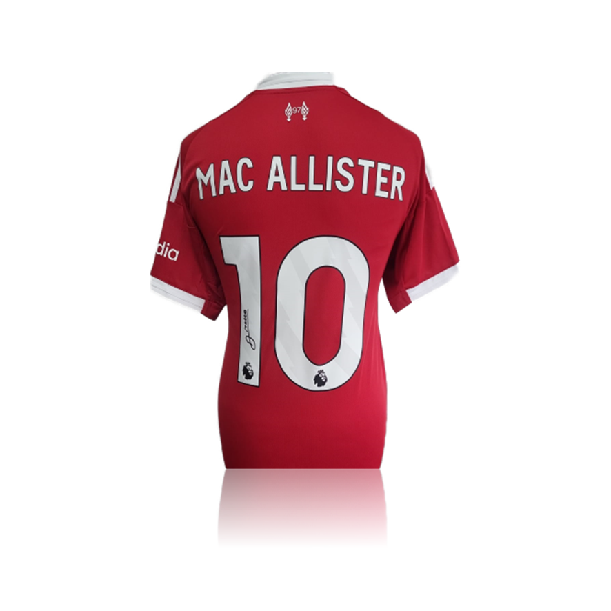 Alexis MacAllister Hand Signed Liverpool 2025-26 Home Shirt In AAA Gift Box
