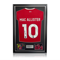 Alexis MacAllister Hand Signed Liverpool 2023-24 Home Shirt In Deluxe Classic Frame