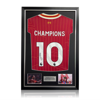 Alexis MacAllister Hand Signed Liverpool 2024-25 'CHAMPIONS' Home Shirt In Deluxe Classic Frame