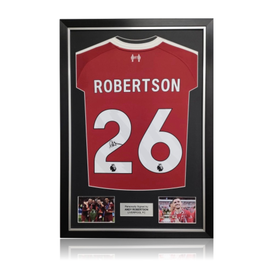 Andy Robertson Hand Signed Liverpool 2025/26 Home Shirt in Deluxe Classic Frame