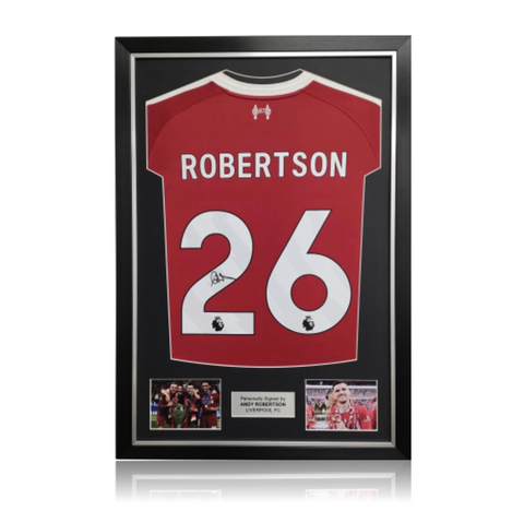 Andy Robertson Hand Signed Liverpool 2025/26 Home Shirt in Deluxe Classic Frame