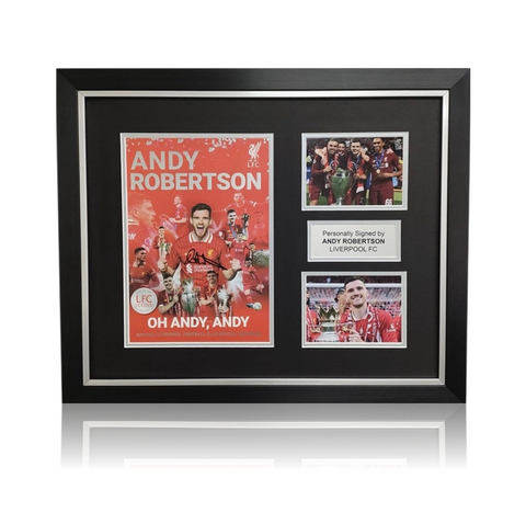 Andy Robertson Hand Signed LFC Icons Programme in Deluxe Classic Frame