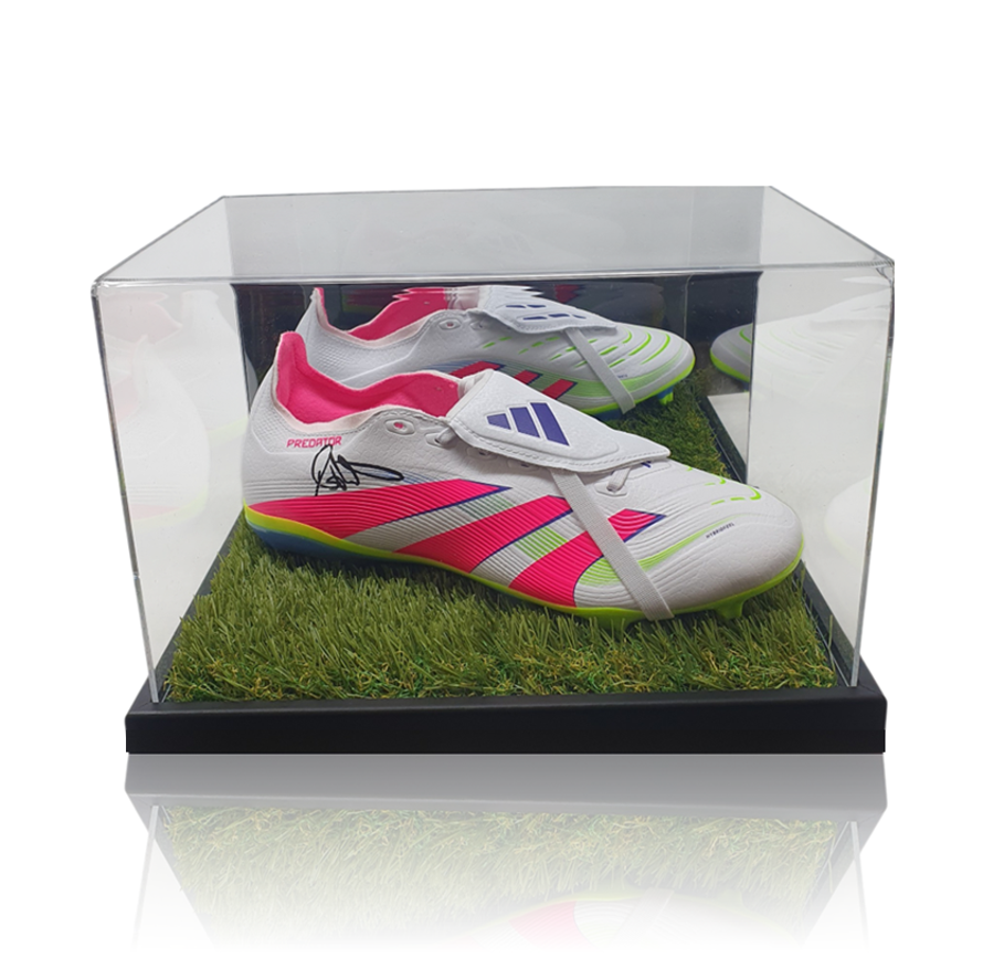 Andy Robertson Hand Signed WHITE Adidas Football Boot In Deluxe Acrylic Display Case