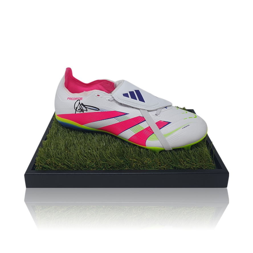 Andy Robertson Hand Signed WHITE Adidas Football Boot In Deluxe Acrylic Display Case