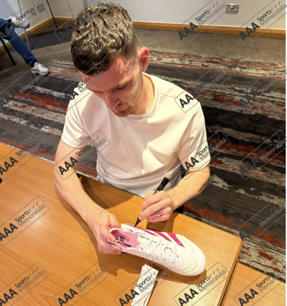 Andy Robertson Hand Signed WHITE Adidas Football Boot In AAA Gift Box