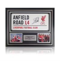 Arne Slot Hand Signed ANFIELD ROAD Sign In Classic Frame