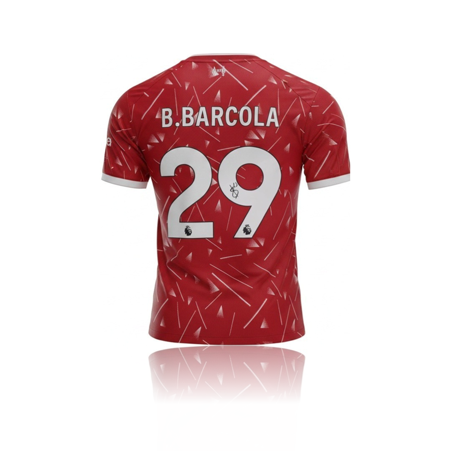 Bradley Barcola Hand Signed Liverpool 2026-27 Home Shirt in AAA Gift Box