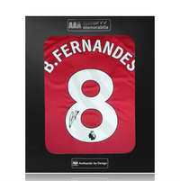 Bruno Fernandes Hand Signed Manchester United 2024-25 Home Shirt in AAA Gift Box