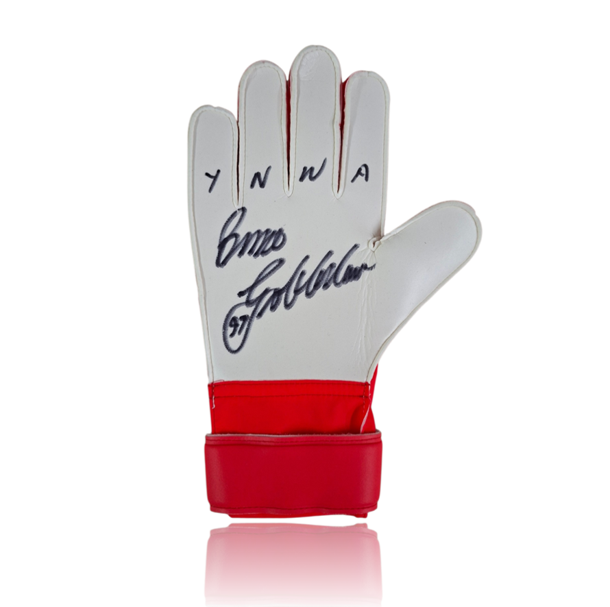 Bruce Grobbelaar Hand Signed RED/WHITE/BLACK Goalkeepers Glove.