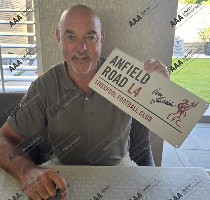 Bruce Grobbelaar Hand Signed ‘Anfield Road’ Metal Sign