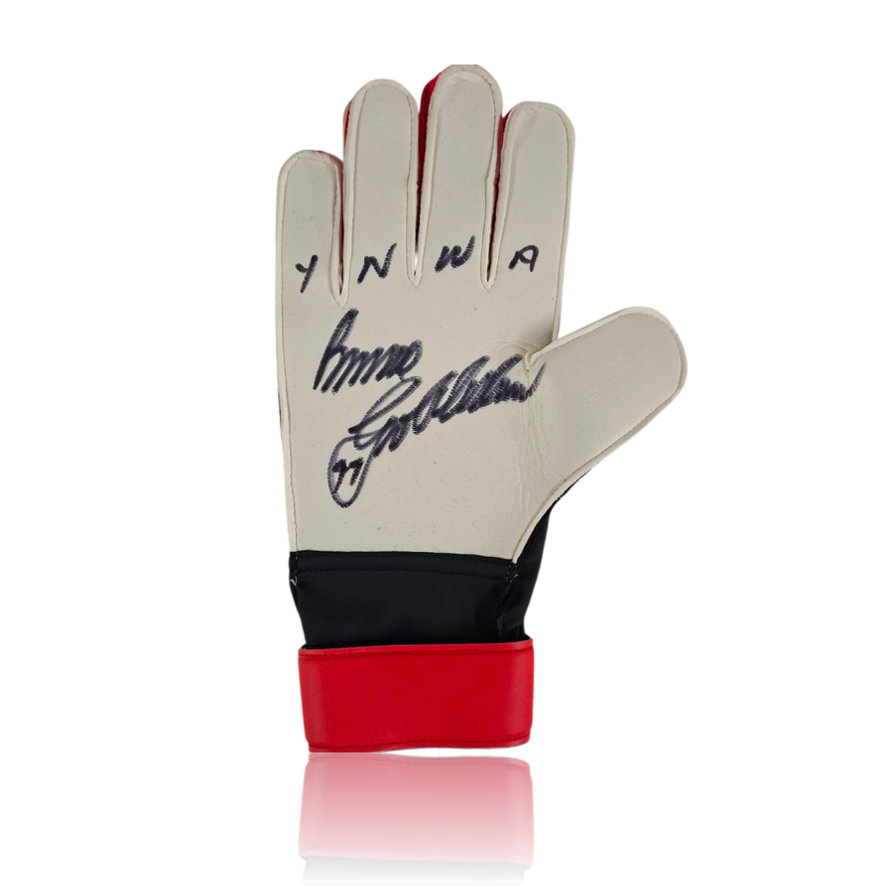 Bruce Grobbelaar Hand Signed RED/WHITE/BLACK Goalkeepers Glove.